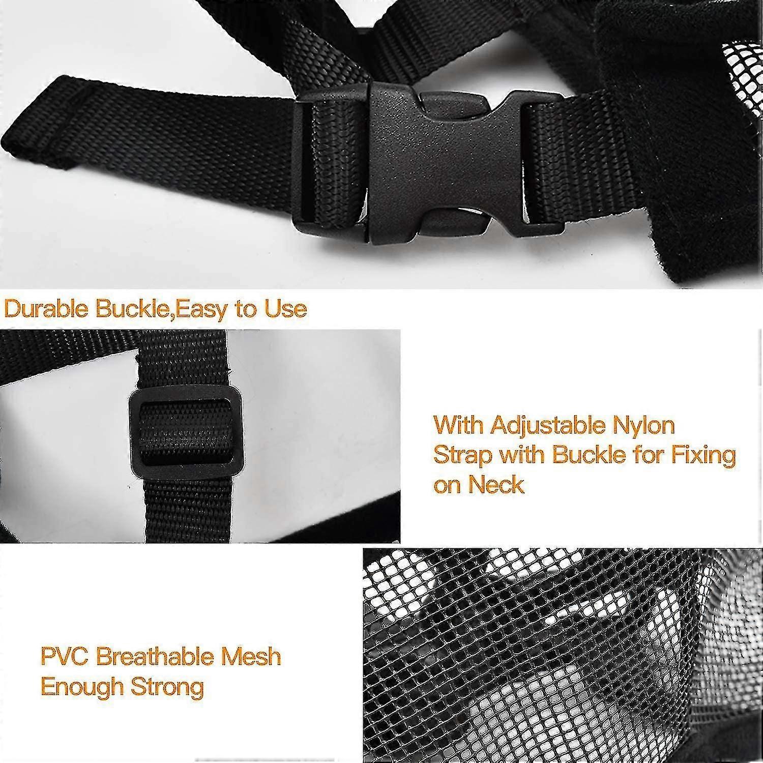 Dog Muzzle With Short Snout Adjustable Breathable Mesh Muzzle For English French Bulldogs Anti-bite Chewing