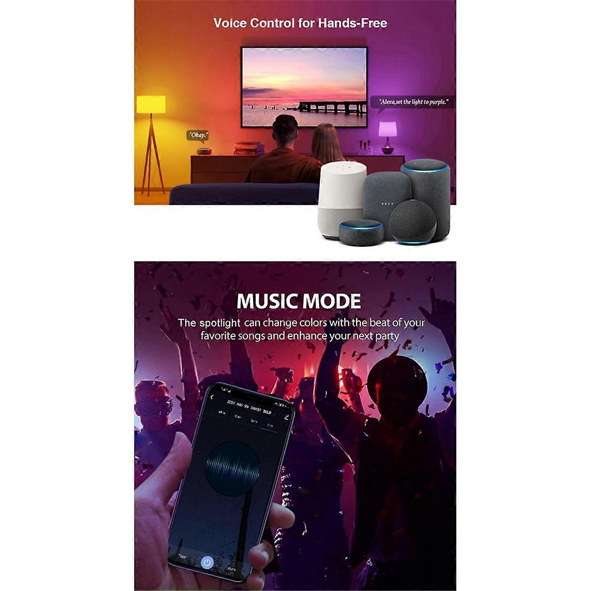 Tuya WiFi GU10 Smart LED Light Bulb Dimmable 6W 220V Smart Life App Control Spotlight Bulb Work with