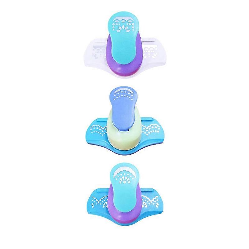 3Pcs Paper Craft Punch, Round Label Punching Craft Hole Punch Shapes Set Edge Paper Punch Lever Acti