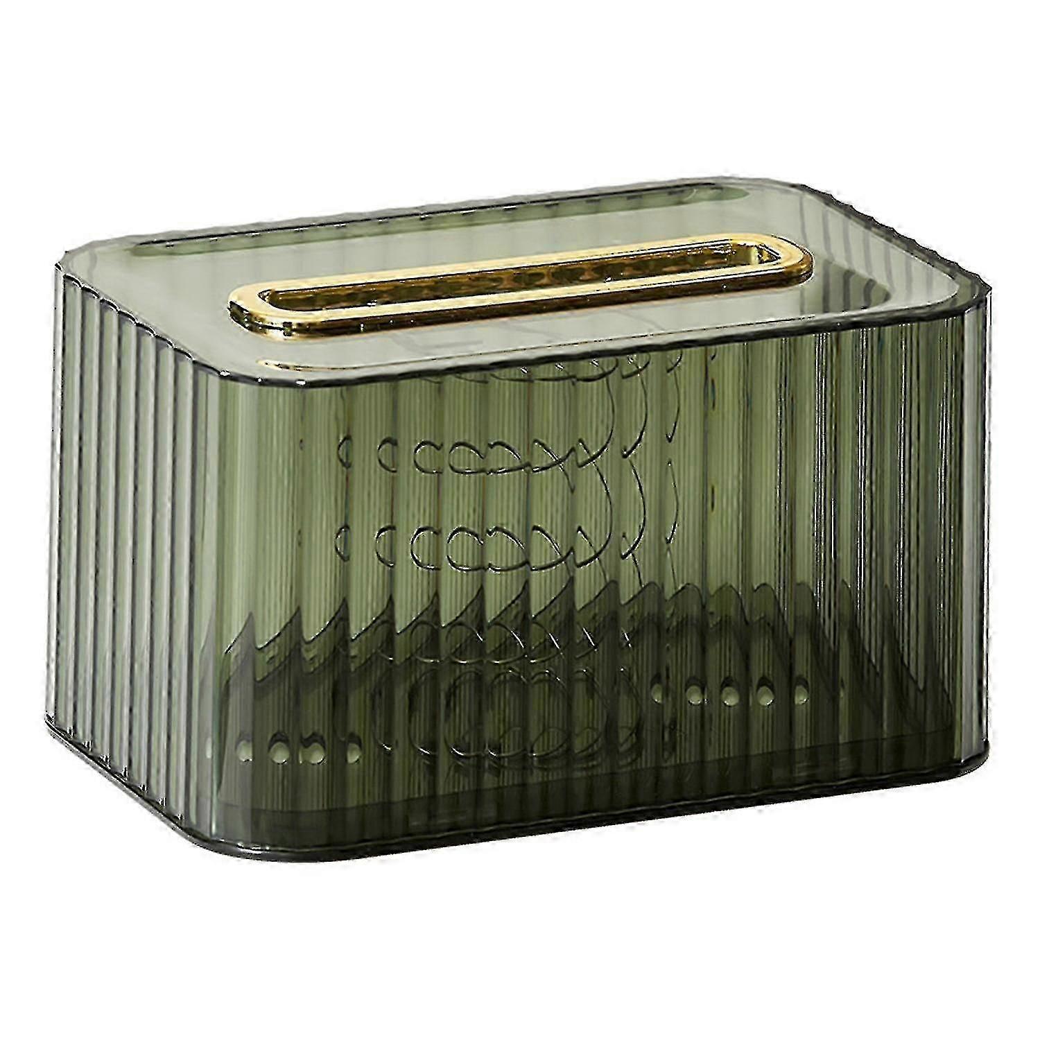 Transparent Tissue Box With Spring Pet Paper Dispenser Napkin Box For Desktop