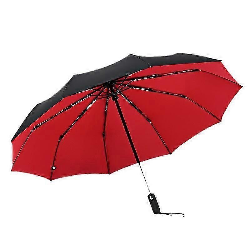Automatic Opening And Closing 10 Ribs Double Layer Windproof Umbrella Folding Parasol