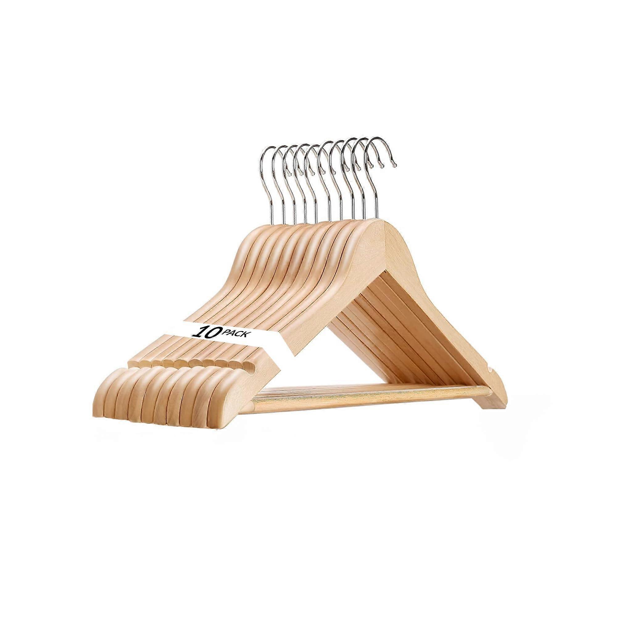 Premium Wood-Like Thin Hangers for Suits and Coats - 10 Pack, Space-Saving, Durable, Lightweight Design