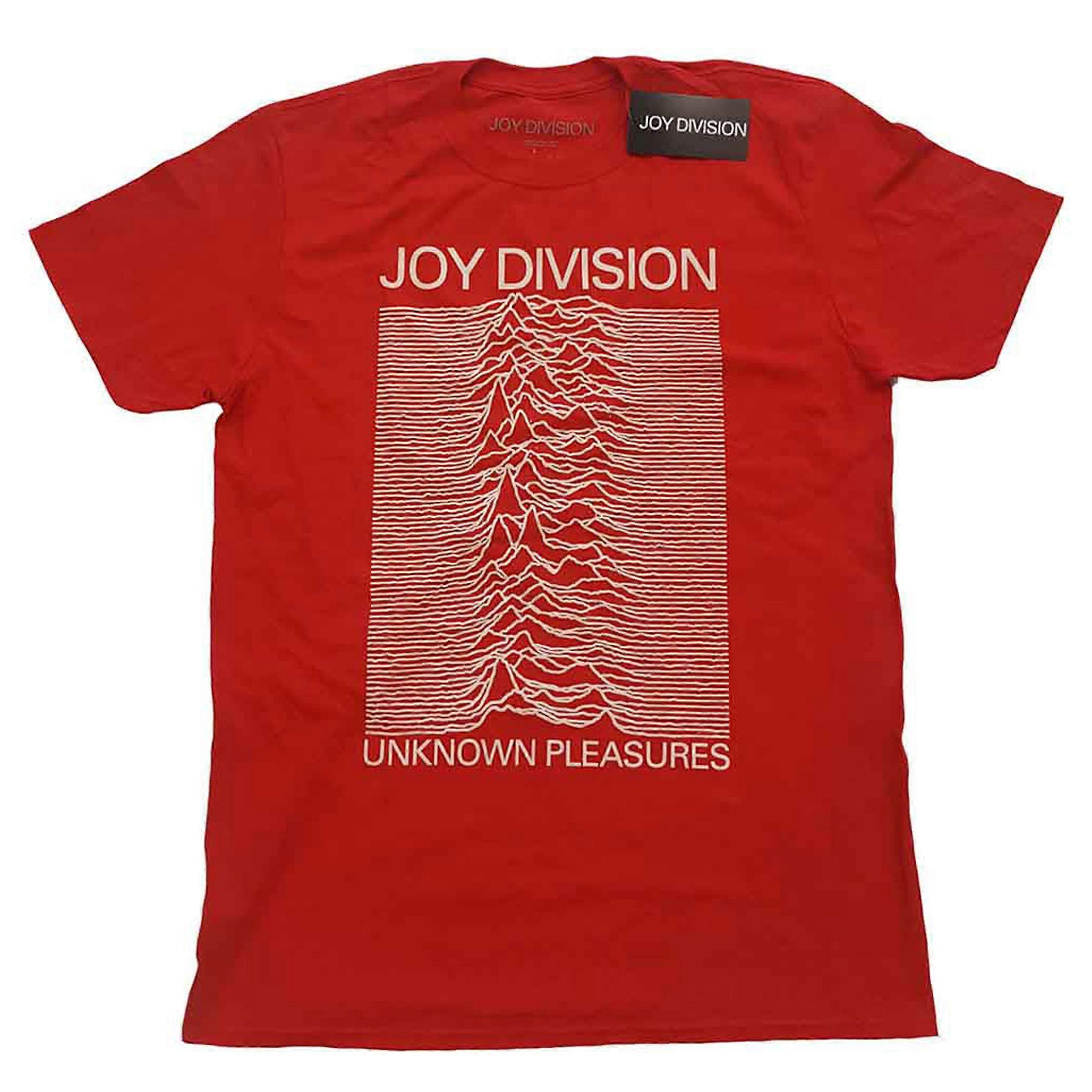 Joy Division Unknown Pleasures White On Red T Shirt