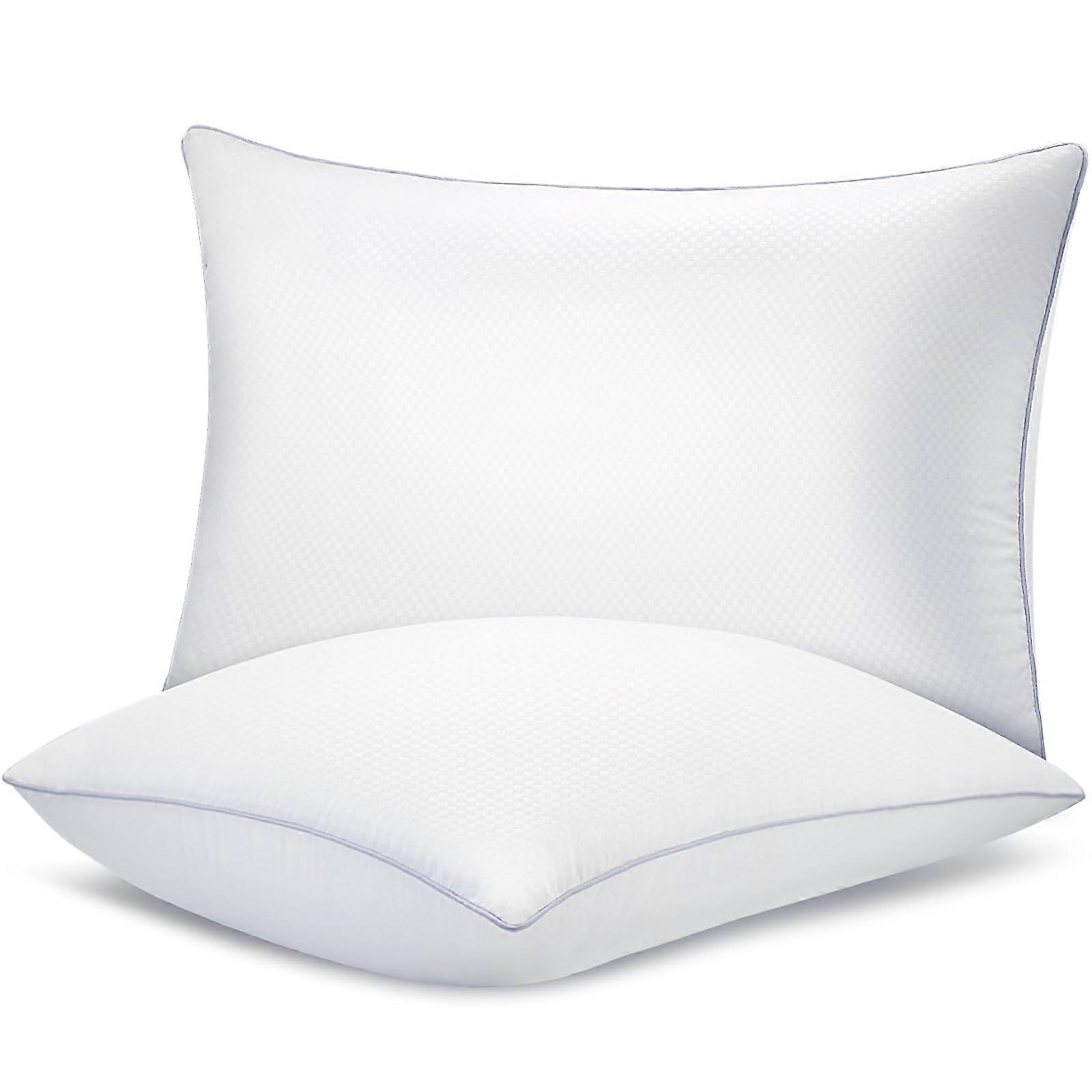 2 Pack Down Alternative Pillows for Back Sleepers, Queen Size, Soft and Supportive Filling, Hypoallergenic Design