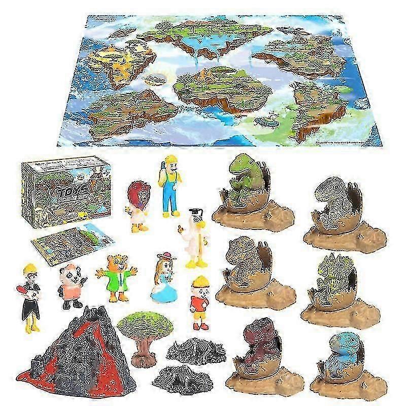 80X70x0.5cm As Show Toy Tools 1 Set/32pcs Baby Dinosaur Model Toy Kit Parent-child Game Play Mat Kid