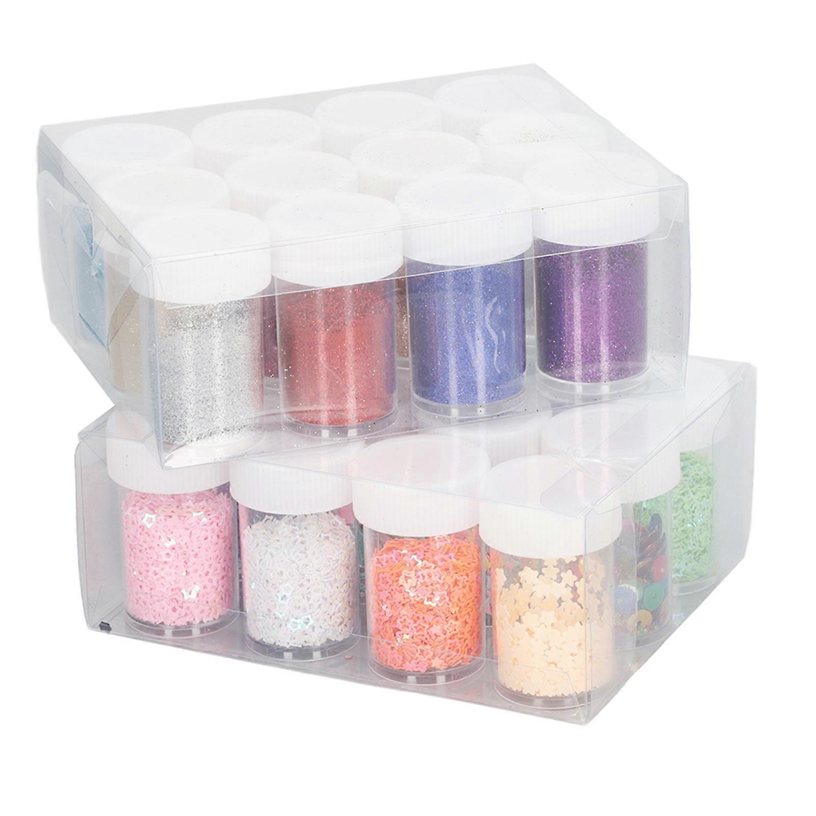24 Pcs Fine Glitter Sequins Colorful Bright Glitter Sequins Children's Kindergarten DIY Hand Made Painting Decoration