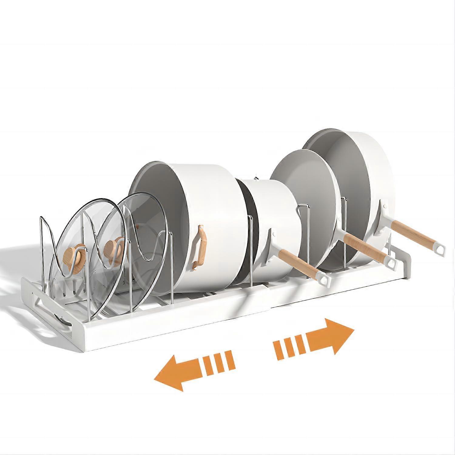 Sylfaen Pot and Pan Organizer Expandable Under-Cupboard Storage For Pots And Pans And Containers