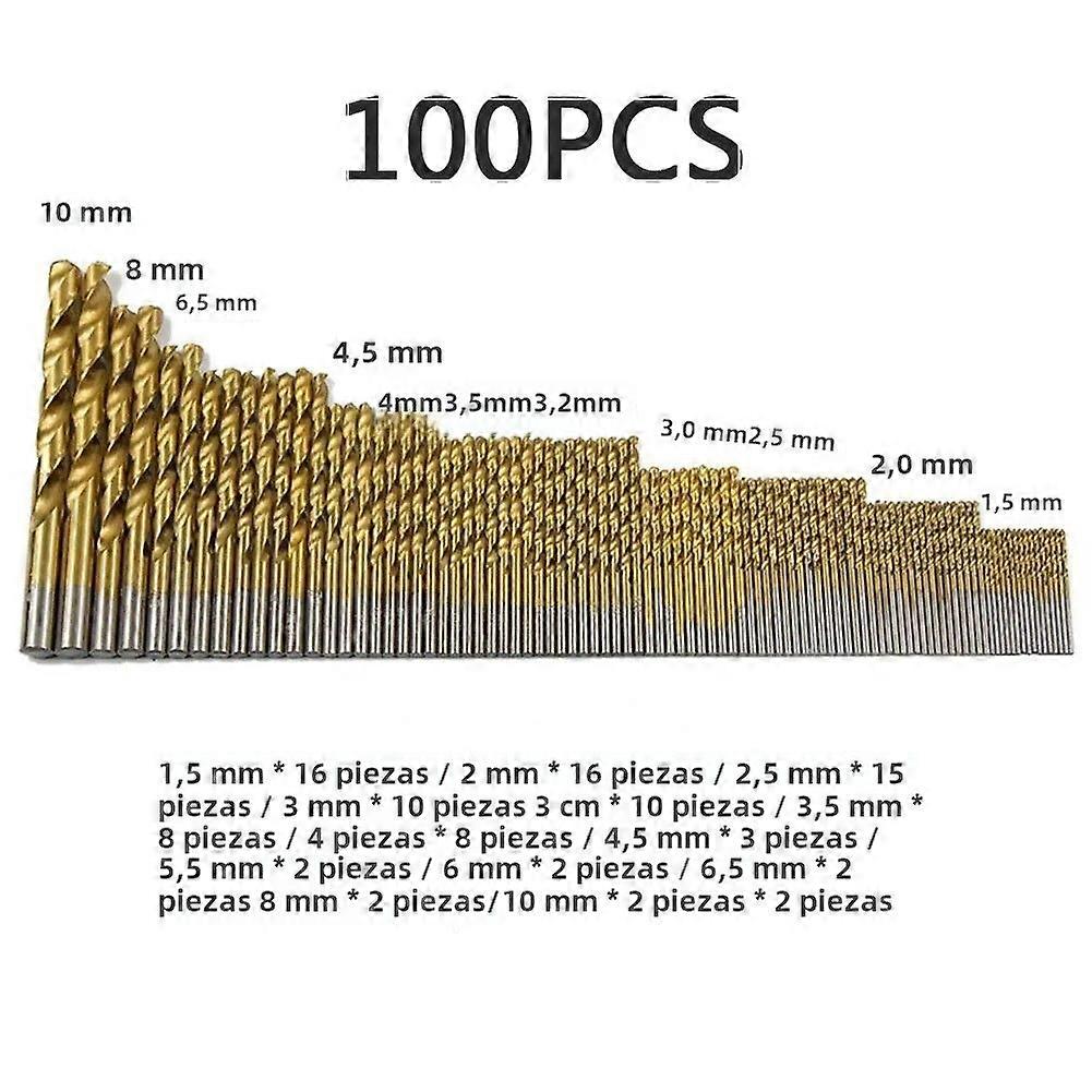 High Speed Titanium Drill Bit Set 1.5mm-10mm for Stainless Steel Power Drill Tools Cutting Tracing Drill Bits