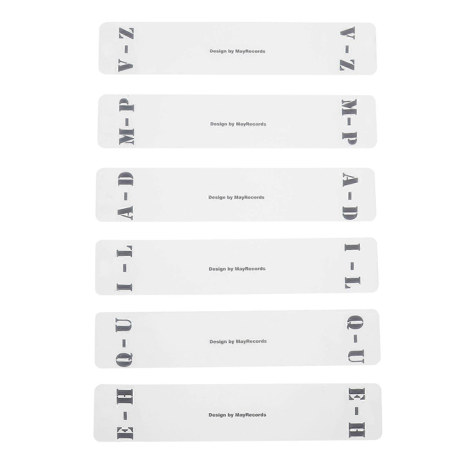 6pcs Record Divider Horizontal Label Acrylic Clear CD Classification Card