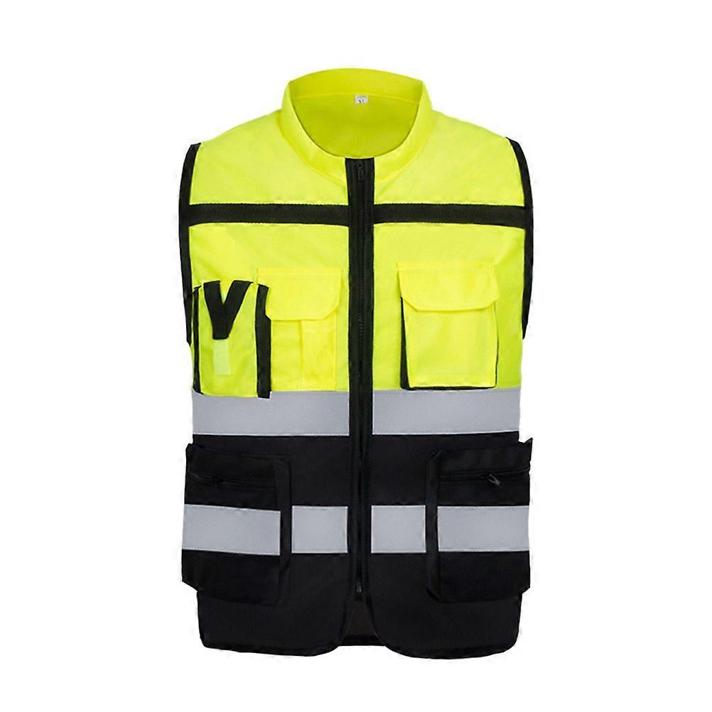 Reflective Safety Vest with Front Pockets for Cyclists and Workers