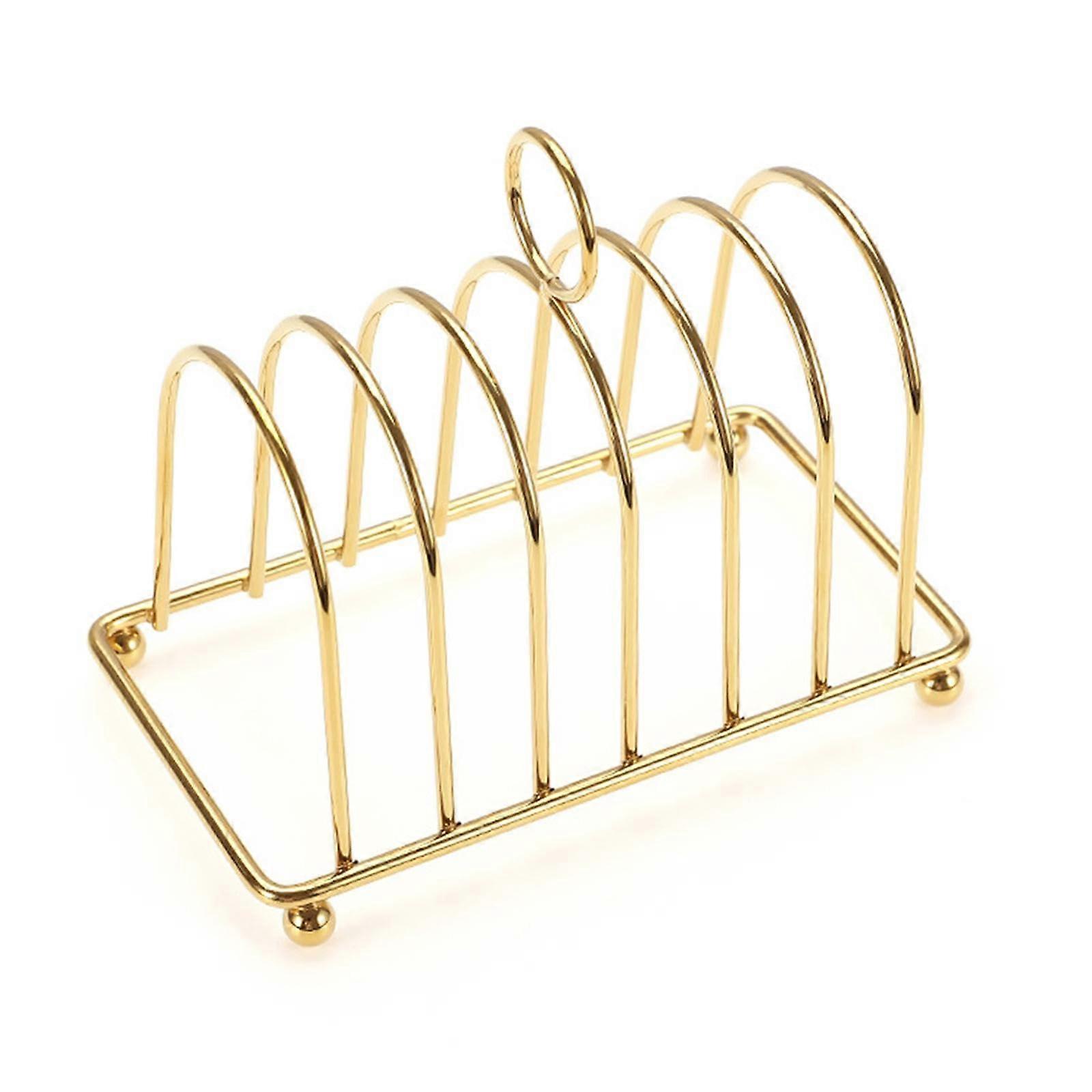 Bread Loaf Stand Toast Rack Holder Display Tray Multipurpose Grid Cooling Station Baking Shelf for Dining Room Supplies Chef , Gold