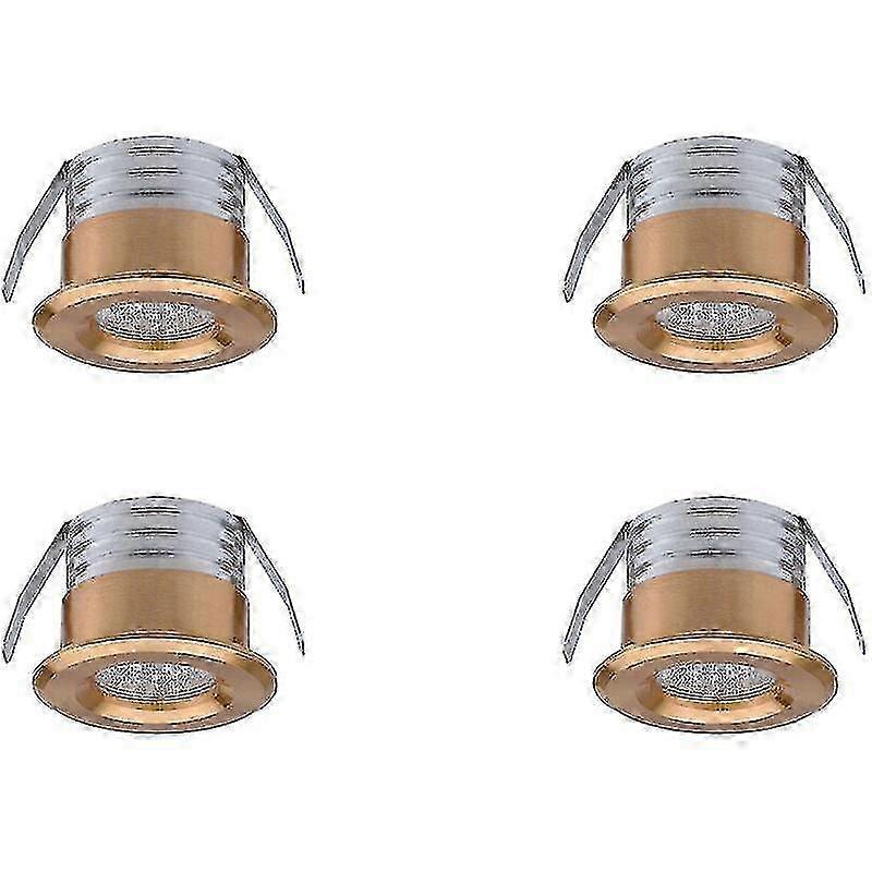 Mini LED Inbouwspots Set Van 4 3 Watt Warm Wit Goud Afwerking