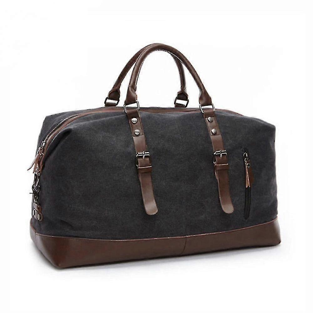 キャンバスとレザーのアクセント バッグ