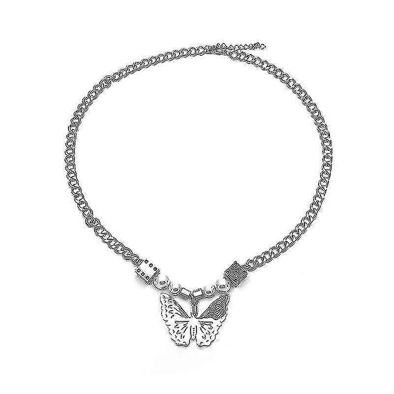 Dés Papillon Titane Acier Collier Pendentif