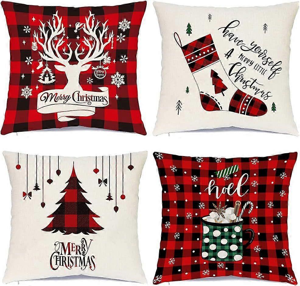 4パックのクリスマスクッションカバー