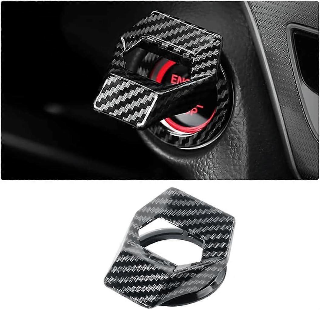 Engine Stop Button Cover, Car Engine Start Stop Switch Button, Self Adhesive Car Engine Switch Decoration (Carbon Fiber)