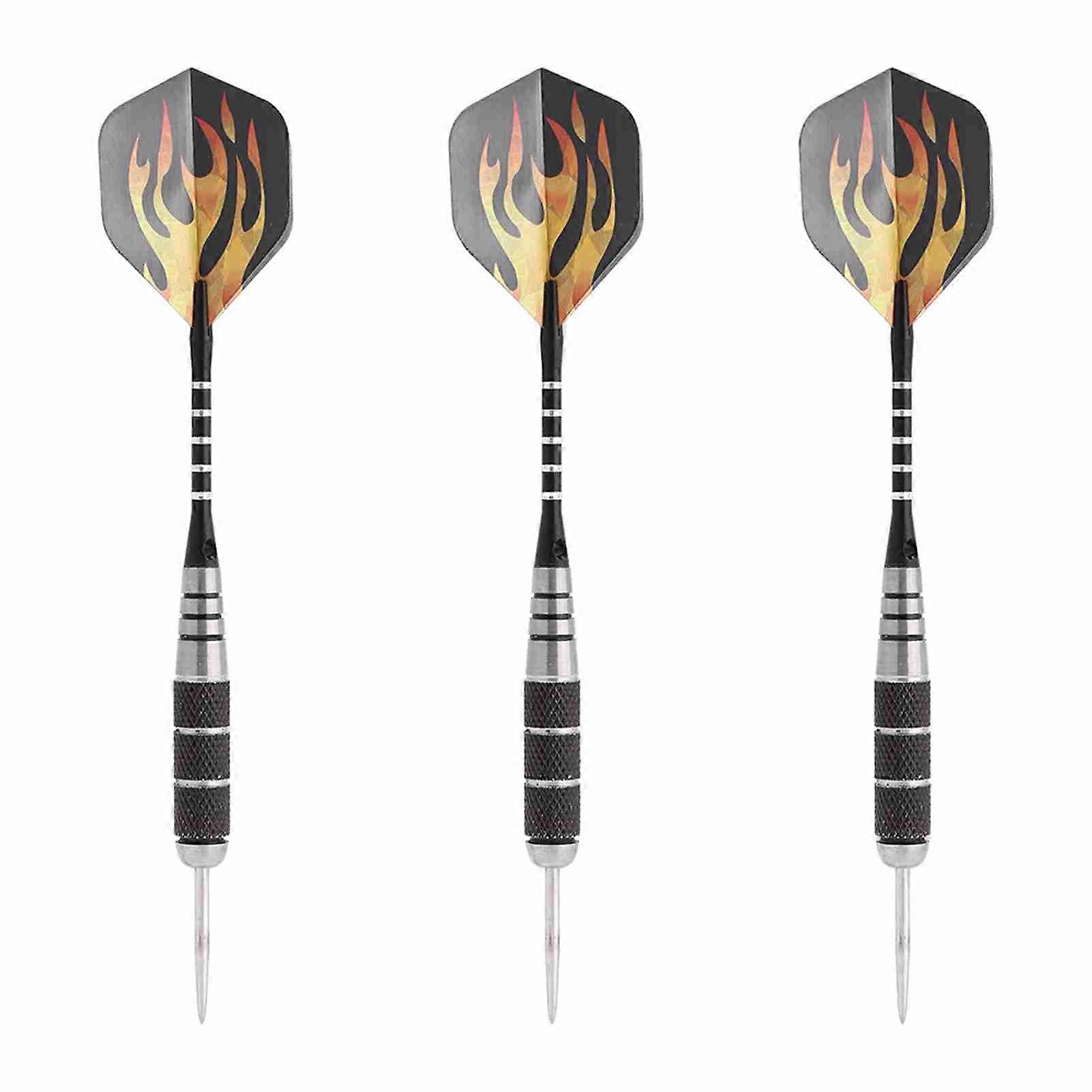 BuyWeek Steel Tip Darts, 3Pcs 155mm Target Darts 6.10 inch PET Aluminum Alloy Dart Wallet with Laser Printing Flights (3 Colors)(L4)