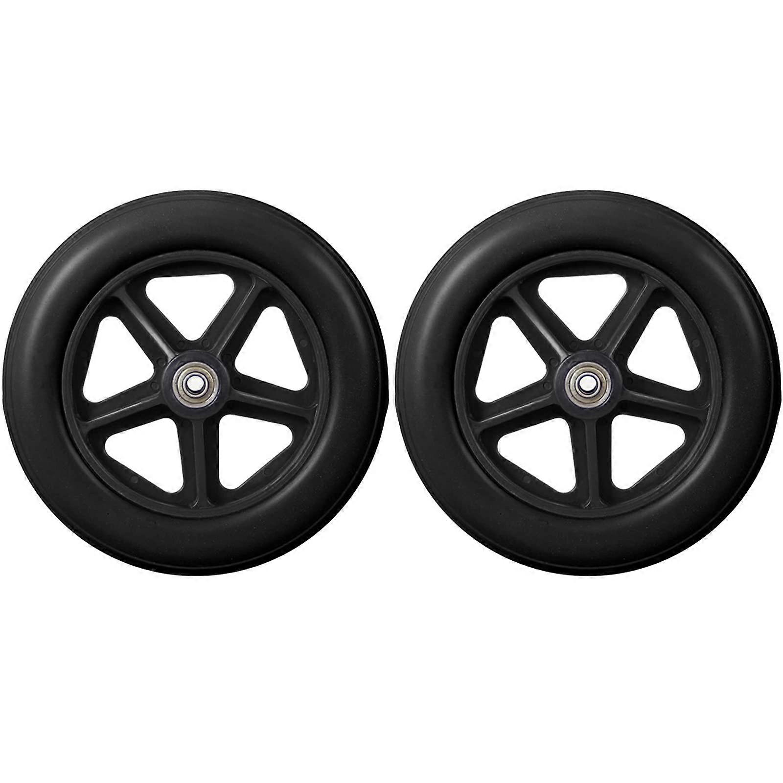 8-Zoll-Rollstuhlräder, Rollstuhl-Vorderräder, schwarze Ersatzräder, starke Rutschfestigkeit, geringes Gewicht (Farbe: Schwarz)