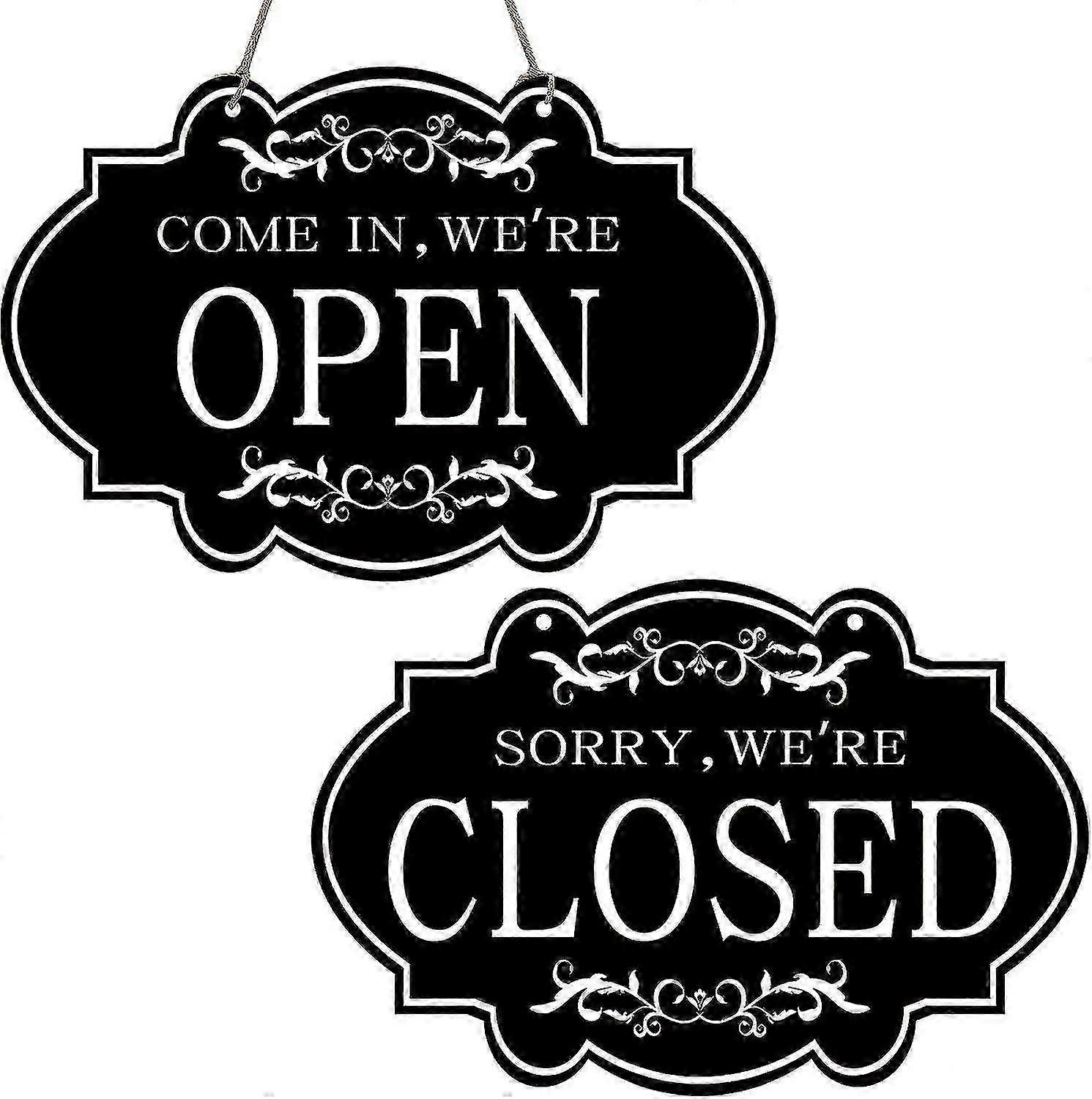 Open Closed Sign (30 x 20 cm), Double Sided Reversible Come In We