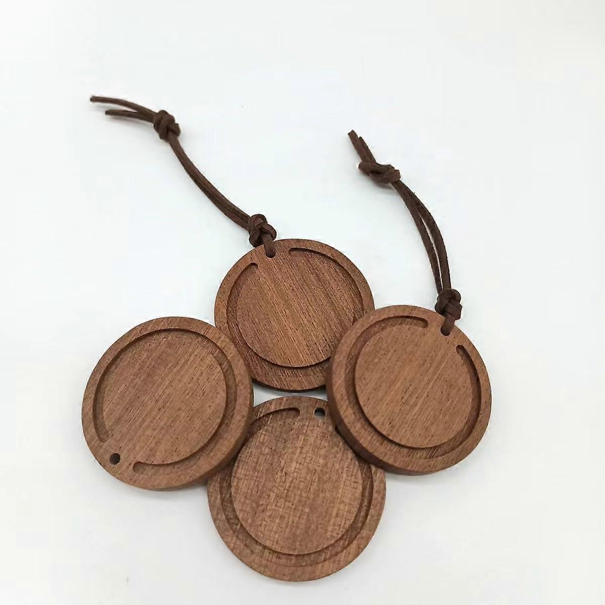3 Pieces Wooden Aromatherapy Round Essential Oil Diffuser Walnut Wood Diffuser for Home, Offices
