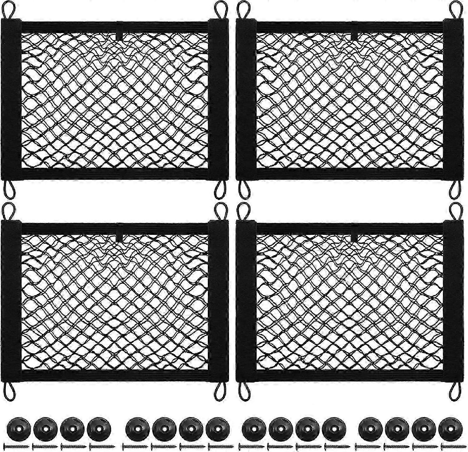 Net bag35 x 25cm/13.8 x 9.8in Double layer four side net4 black net pockets 16 hooks 16 screws