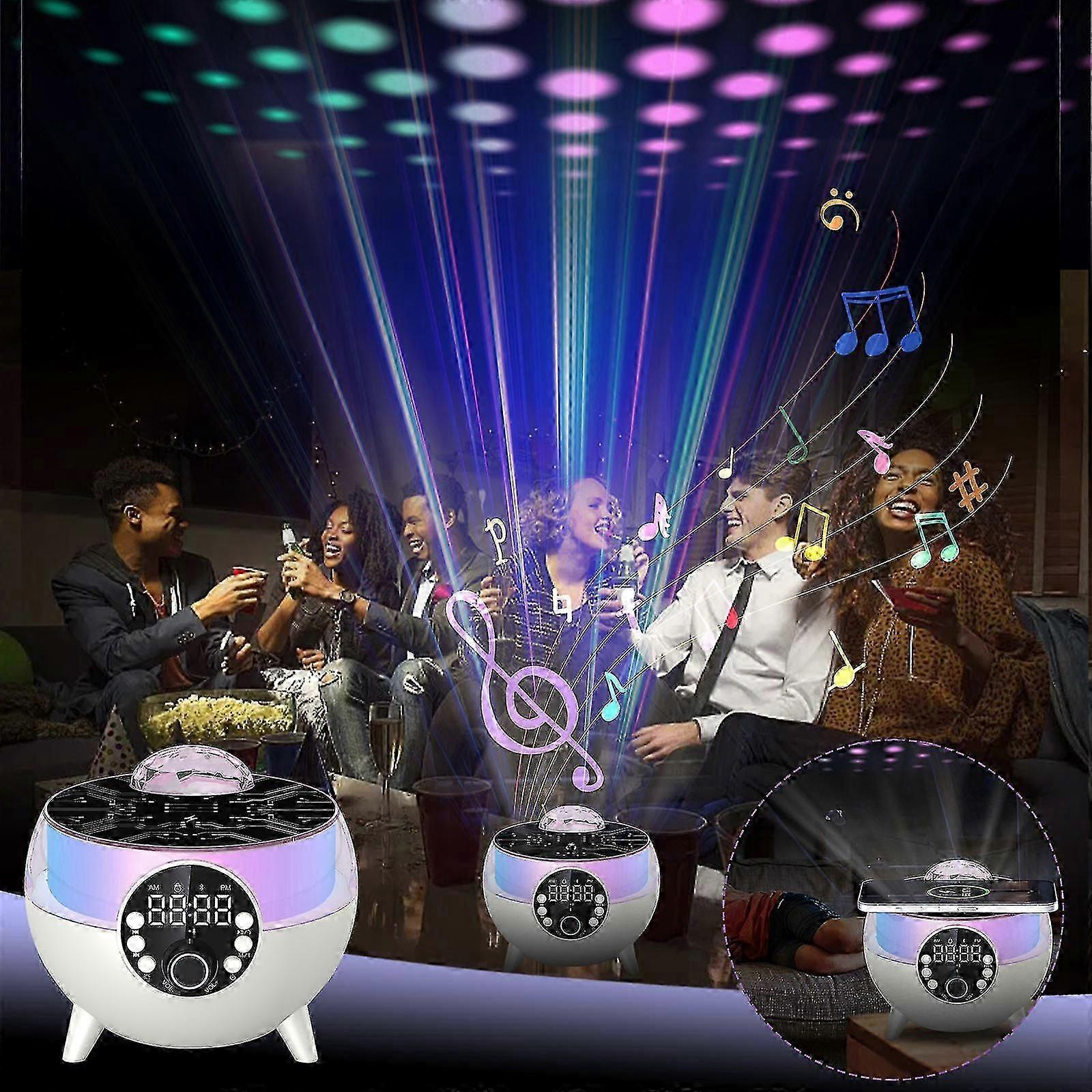 ​15W Wireless Charger with Star Projector - Bluetooth Speaker & Night Light with Alarm Clock (Model FA)​​_MM2