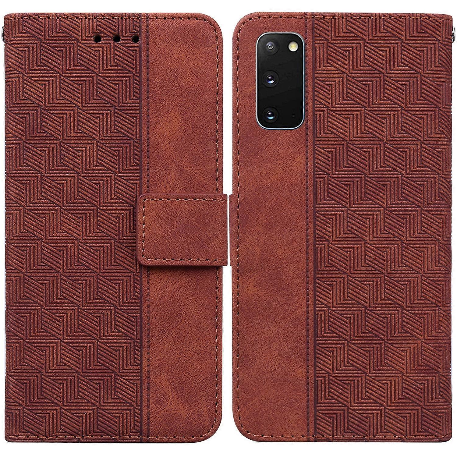 For Samsung Galaxy S20 Geometric Embossed Leather Phone Case