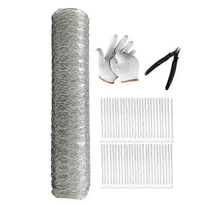 Chicken Wire Mesh Poultry Mesh Fence Hexagonal Galvanized Chicken Fencing Cage Wire Mesh Roll Sturdy Garden Fence Barrier for