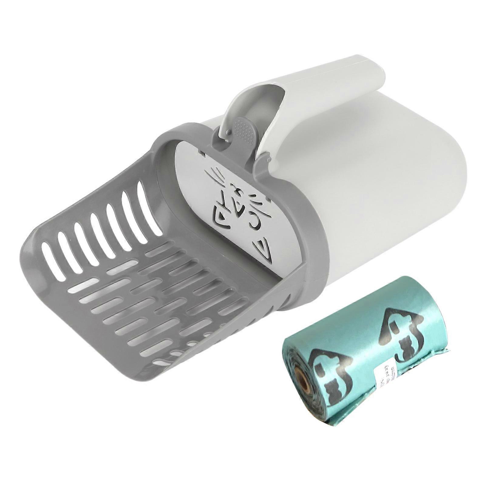 Scooper Multipurpose High Capacity One Piece Cat Litter Sifter Scoop System with Waste Container for Indoor