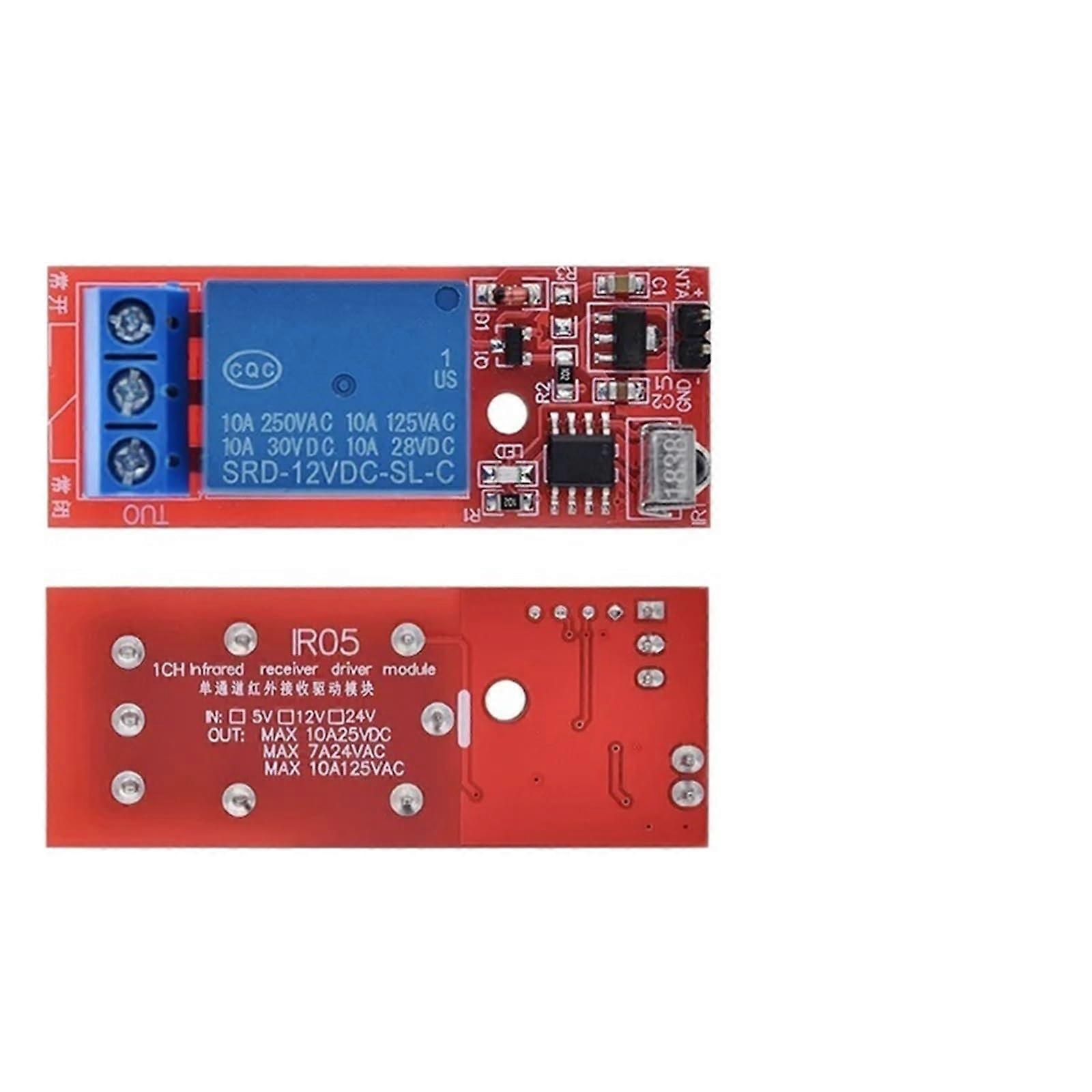 IR 1 Channel Infrared Receiver Driving Switch Relay Driver Module Board 5V/12V With Active Remote Controller 12V