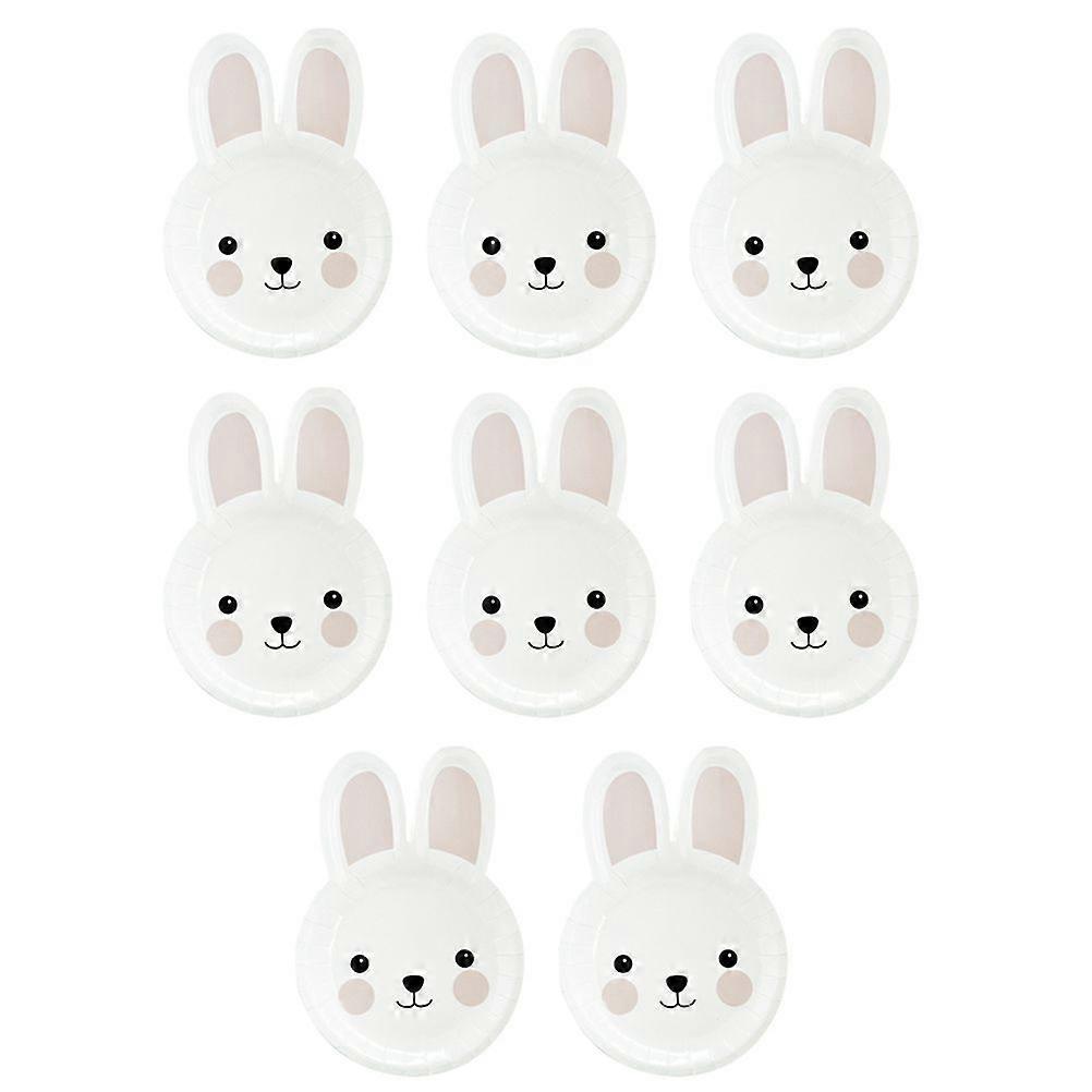 8pcs Rabbit Shape Paper Plates Festival Gatherings Disposable Easter Paper Plate