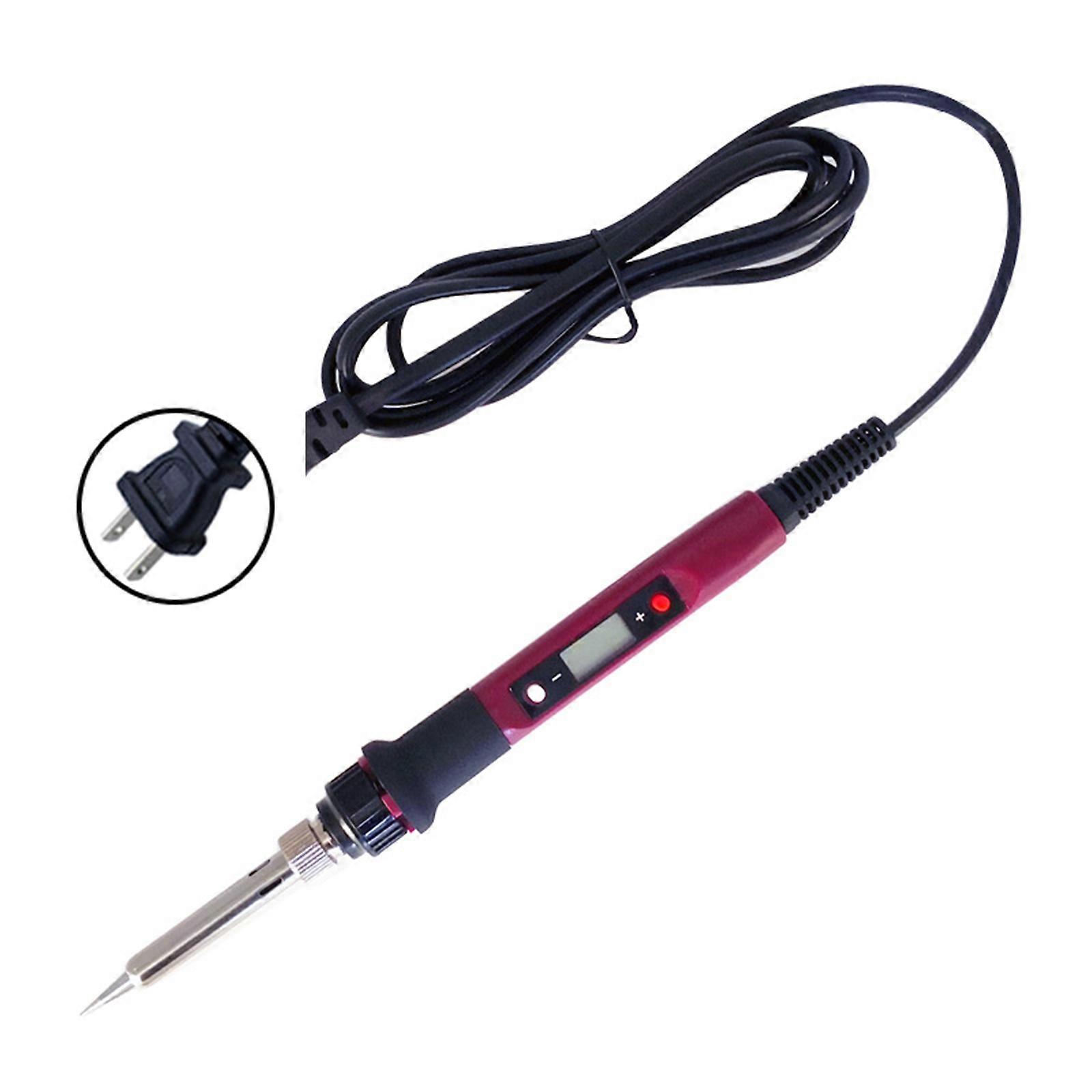 85W Soldering Iron Set Temperature Control, Lockable, LED Screen Complete Interchangeable Nozzles for Welding Projects Dark Red