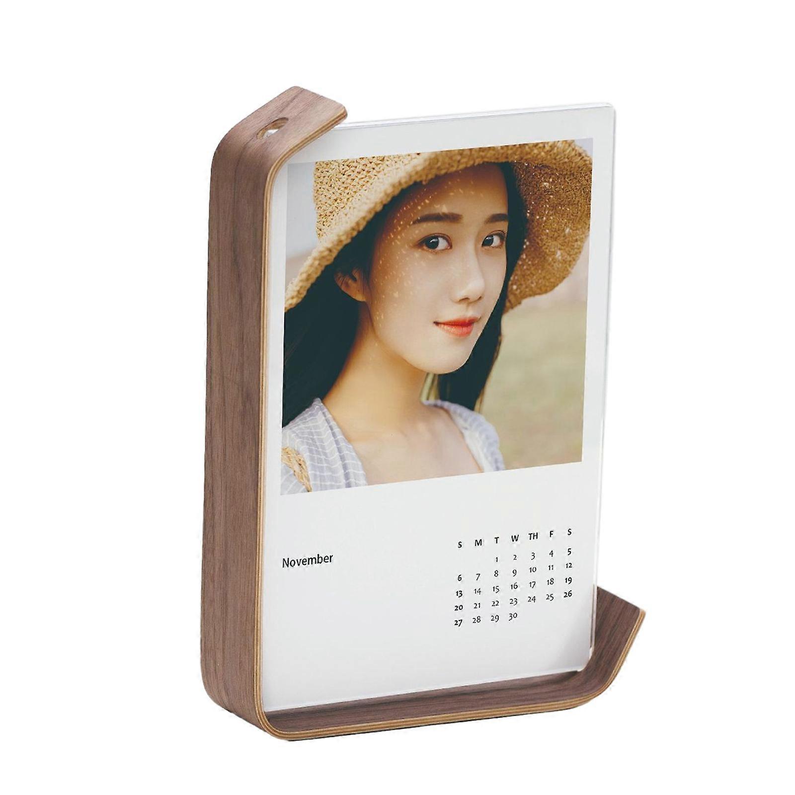 Wood Acrylic Frame with Clear Panel for Displaying Personal Photos Wedding Party Picture Frame Photo Decor Display 7 inch