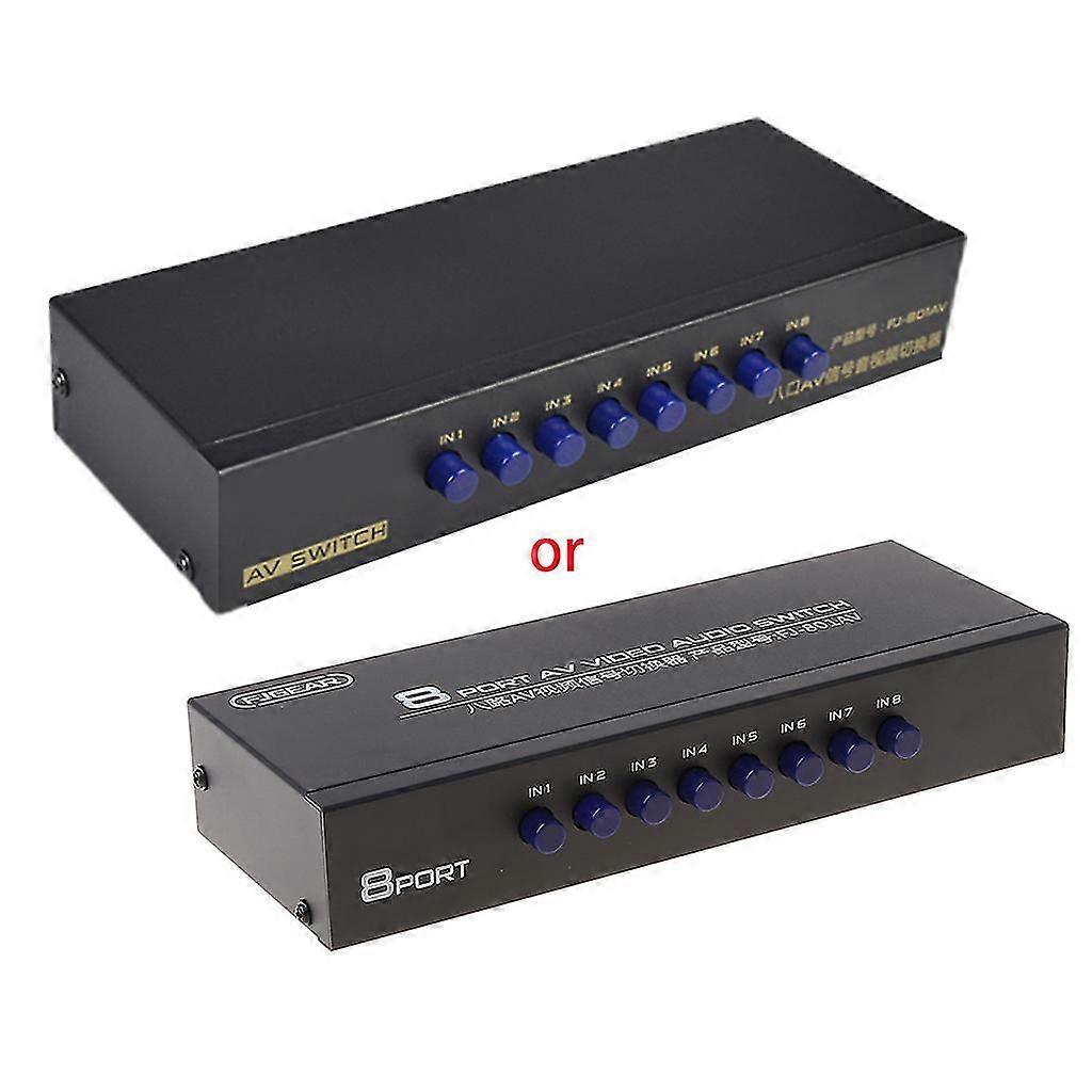 8-Way AV Switch RCA Switcher 8 in 1 out Composite Video L/R Selector Box for DVD