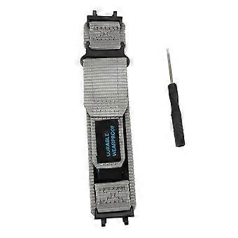 Nylon Sport Watch Strap Outdoor Hook and Loop Watch Band Replacemnt Smartwatch Strap for Huami T Rex 2 Gray