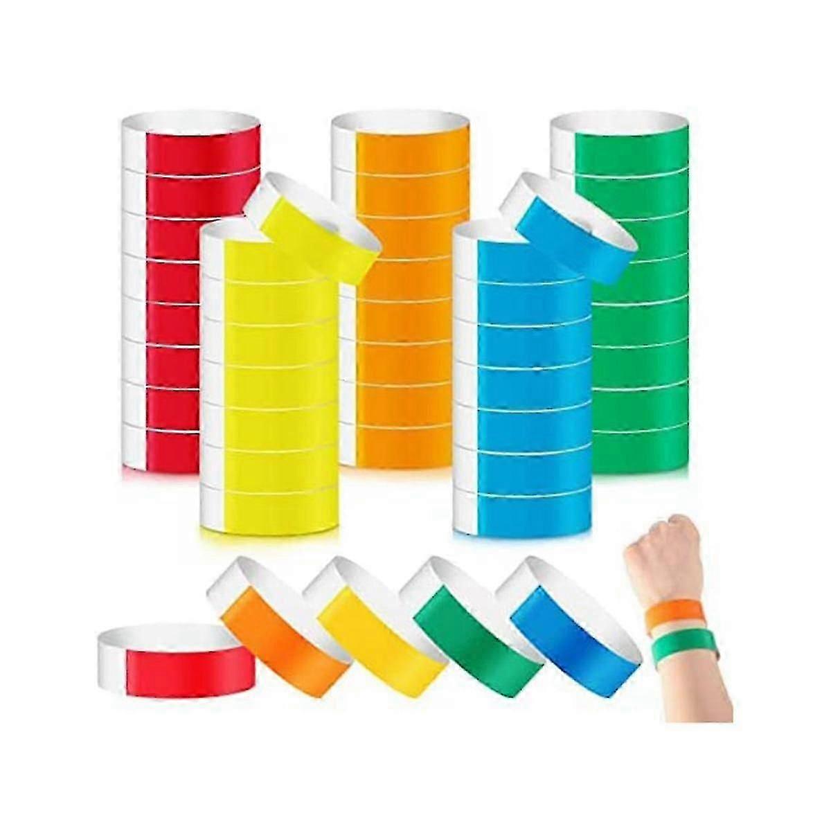 500 Pieces Colored For Events Wrist Bands Paper Bracelets Waterproof Arm Bands For Events Custom Ad