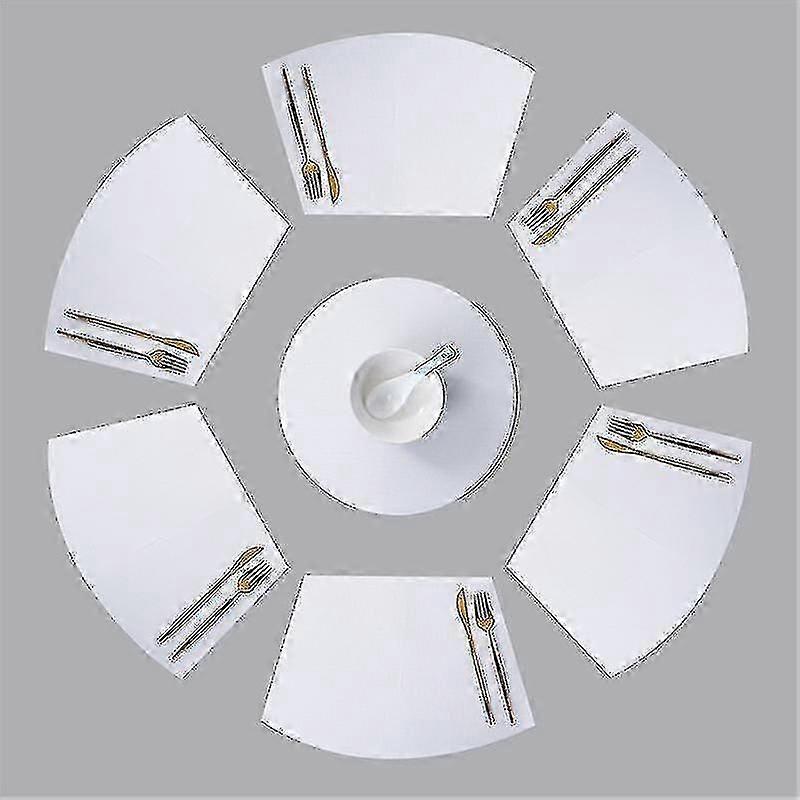 7-Piece Round Placemat Set with Centerpiece Mat, Heat-Resistant & Washable Table Mats for Dining Decor
