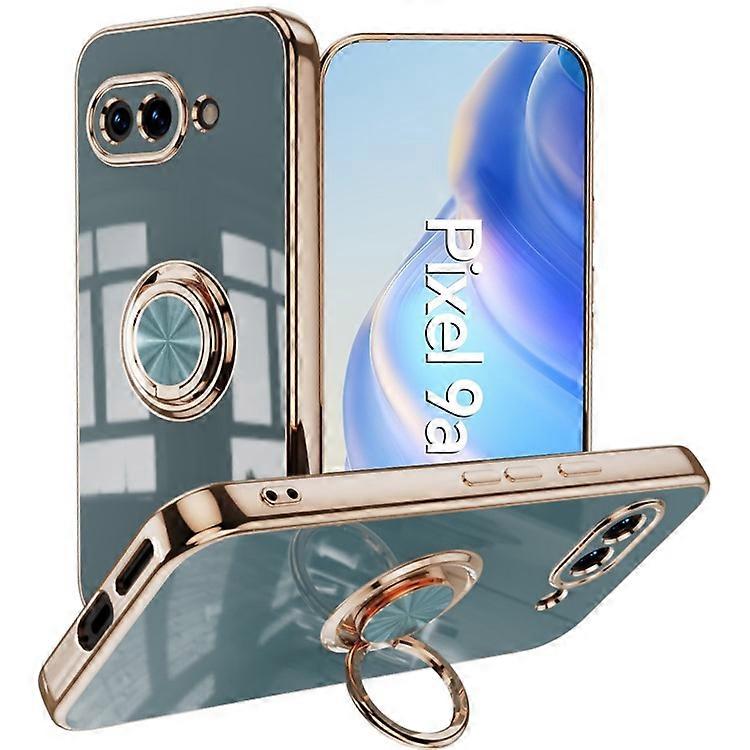 Compatible For Google Pixel 9a Case Precise Cutouts 6D Electroplating TPU Phone Cover with Ring Holder