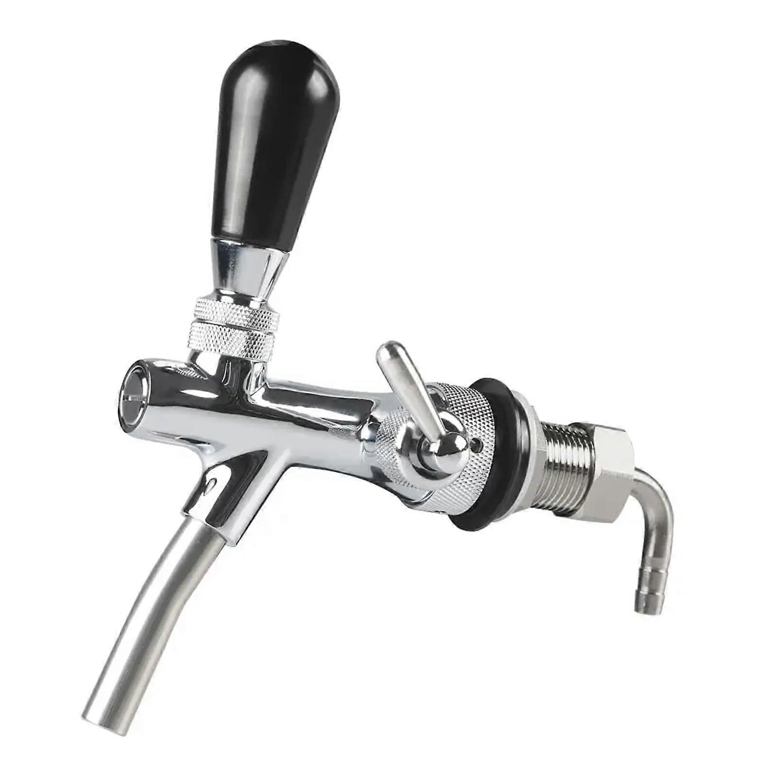 G5/8 tap for brewing at home, Adjustable beer barrel tap shaft with chromeplated flow regulator