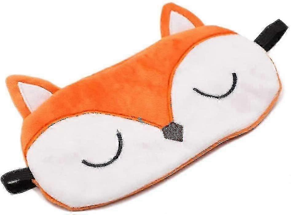 かわいいキツネスリーピングアイマスクぬいぐるみ目隠し旅行睡眠マスク子供女の子とAdul1pcs、オレンジのためのスーパーソフト面白いアイカバー)