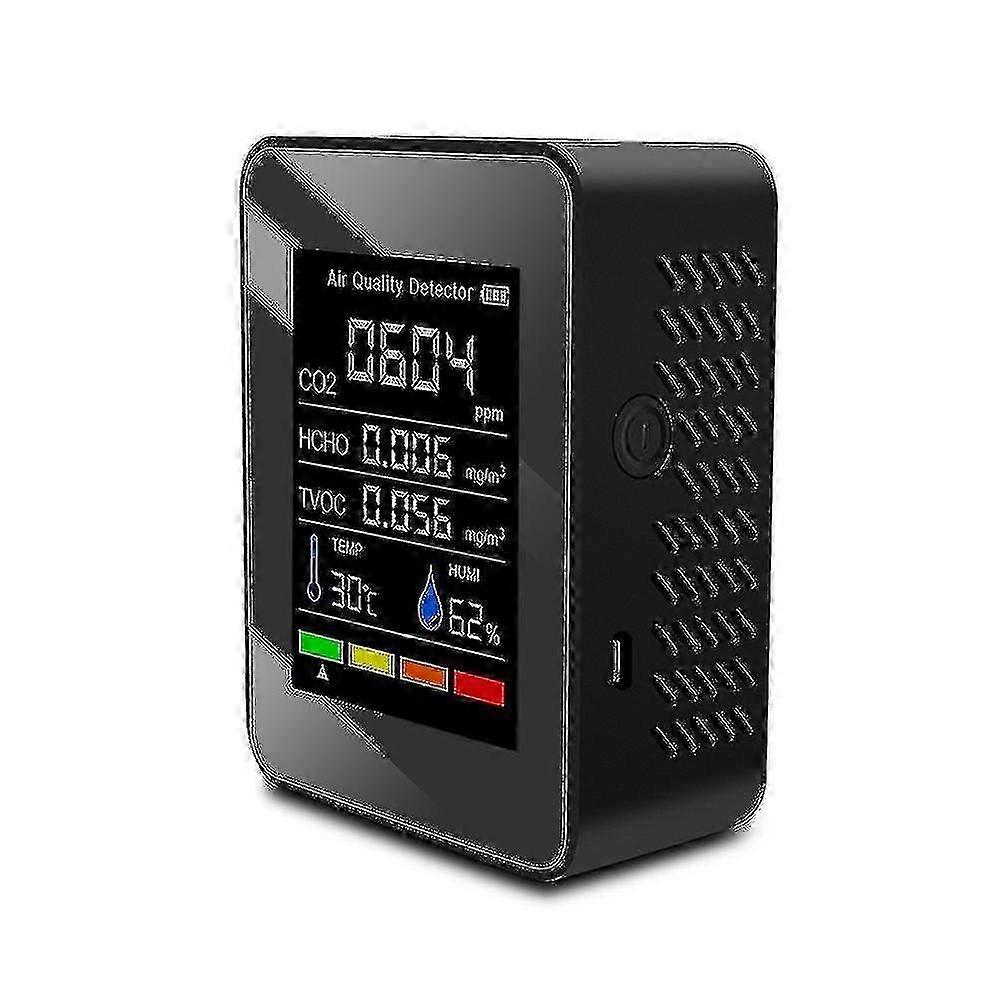 1200mah Air Quality Detector Co2 Meter Carbon Dioxide Tvoc Hcho Value Electricity Quantity Temperatu