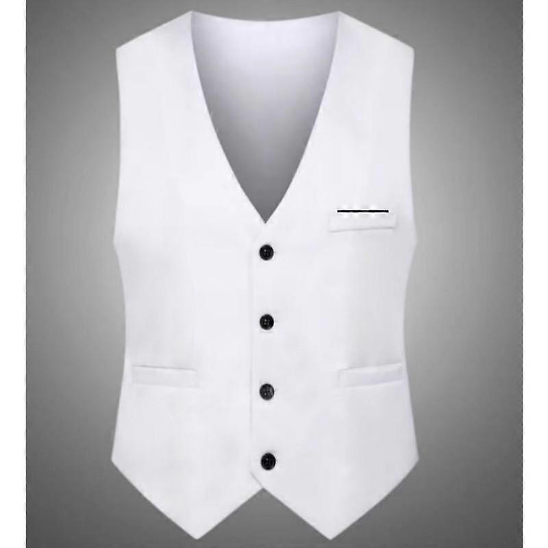 Business Waistcoat Solid Color Vests Jacket Men Fashion Formal Groom Wedding Vests Slim Tops Plus Size