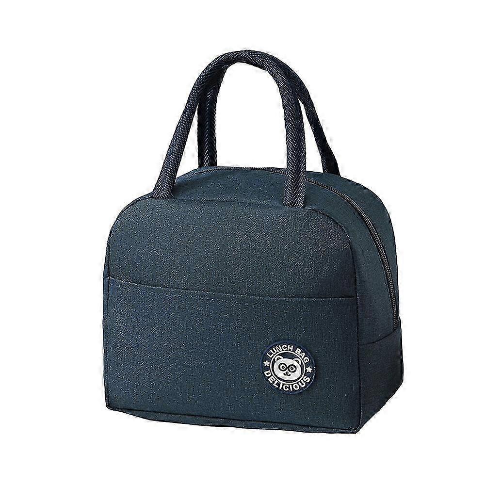 Insulated Lunch Bag Reusable Large Cute Lunch Box for Work School Camping - Blue