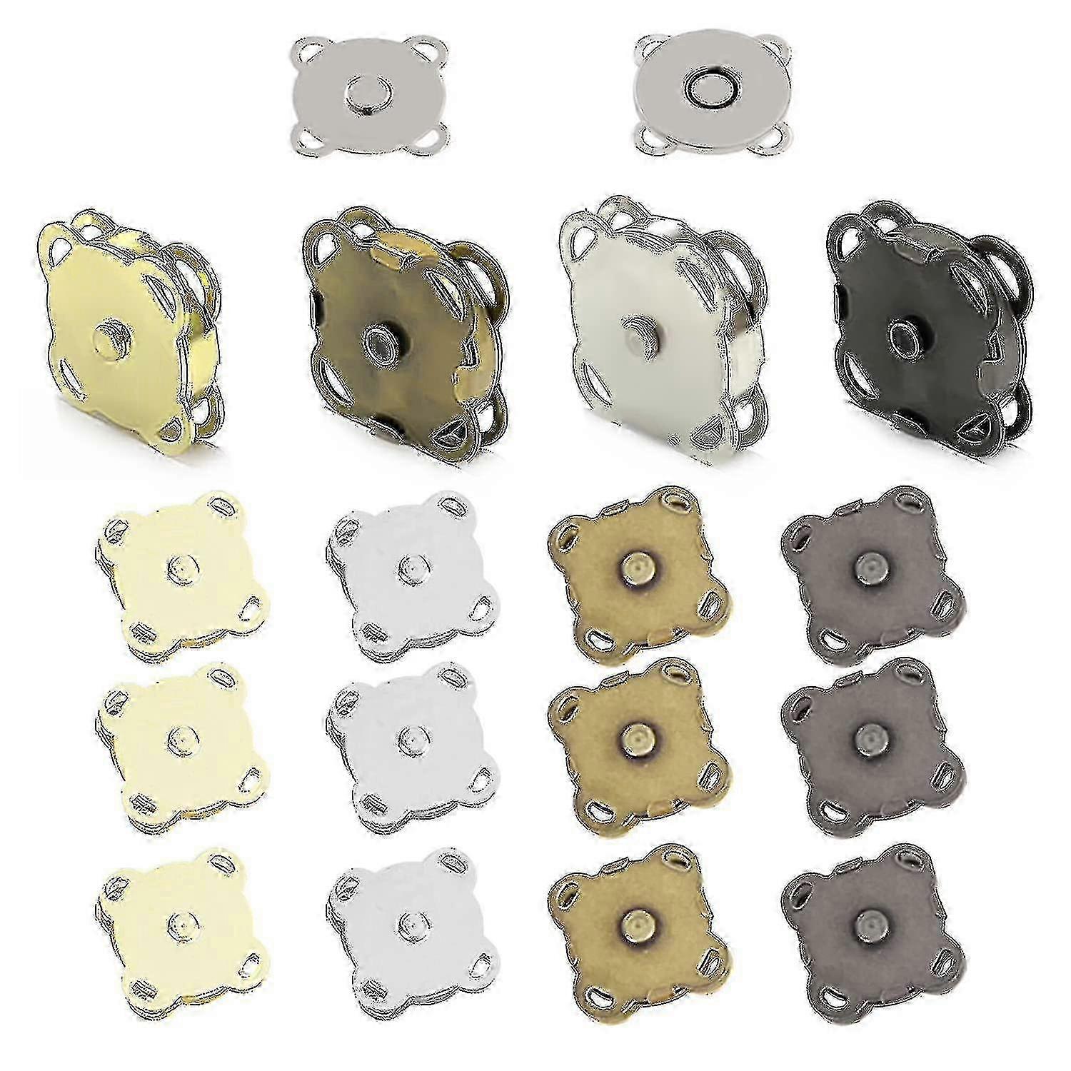 16 bottoni a pressione magnetici per abbigliamento, borse e valigie - Chiusure in metallo