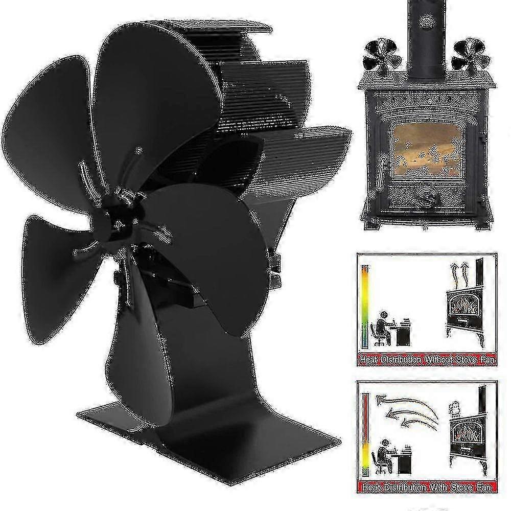 Latest Heat Powered Fan for Wood Burning Stove, Compatible with Various Models, Silent Operation for Efficient Airflow and Enhanced Heating