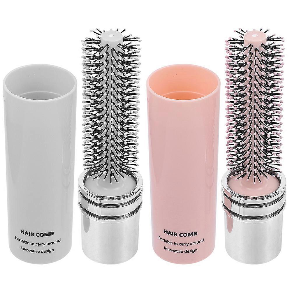 Retractable Hair Brush Set Portable Styling Brush for Curly Hair, Anti Static Detangling Comb with Scalp Massage, Travel Friendly Blow Drying Brush