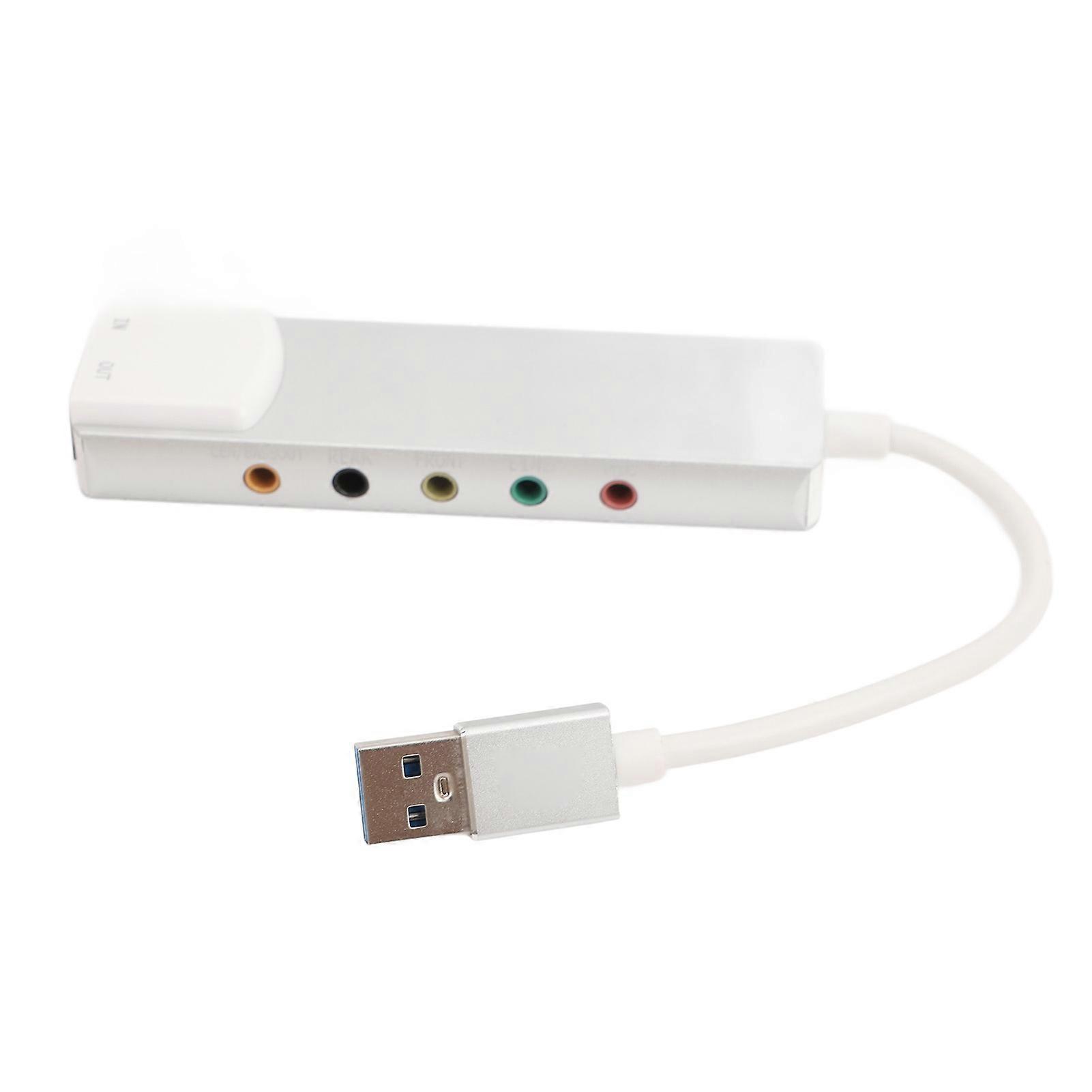 USB Sound Card Supports 5.1 7.1 Channels Rich Interfaces Plug and Play External USB Sound Adapter for Laptop PC