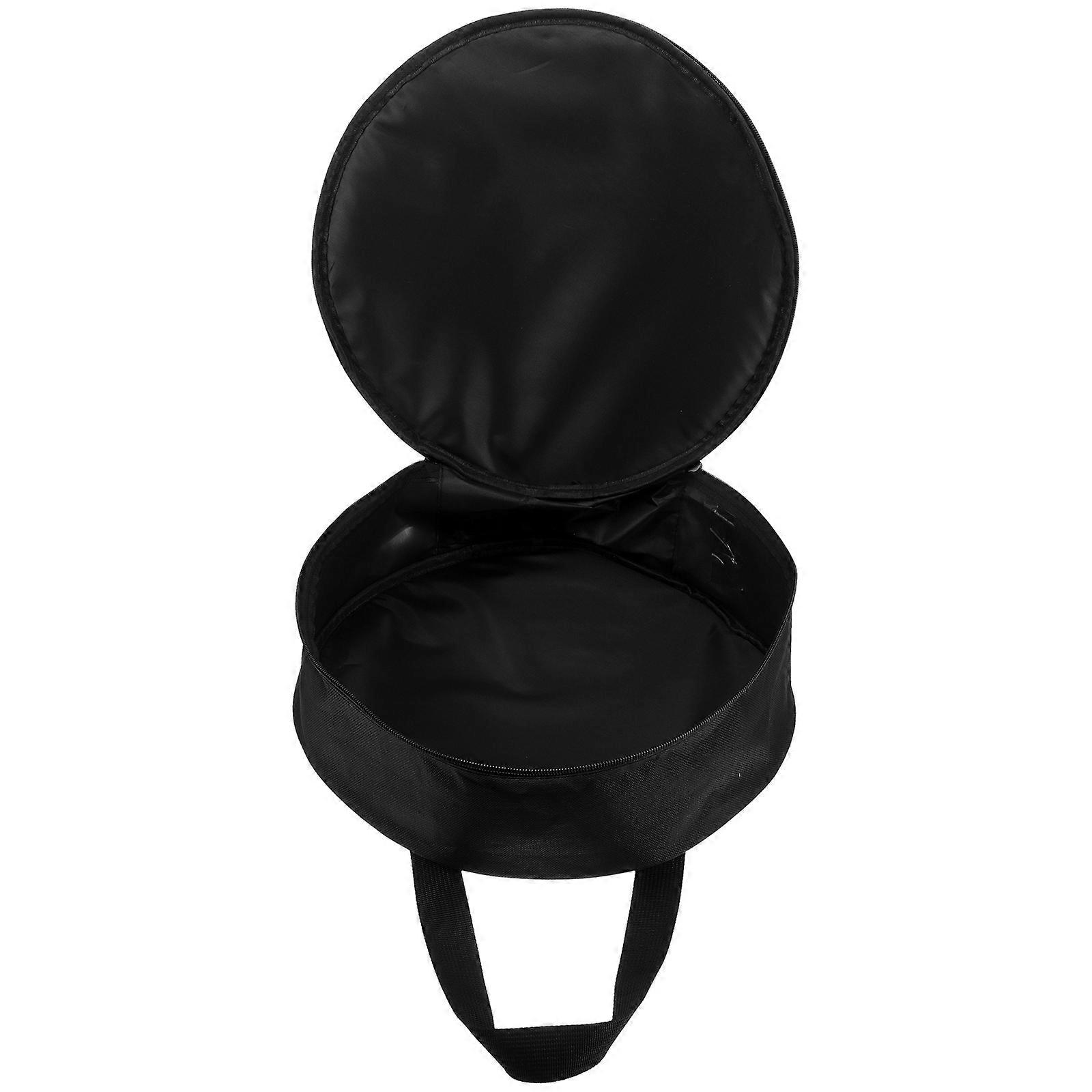 Charging Cable Organizer Bag for Storage with Handle Black Round Tool Bag