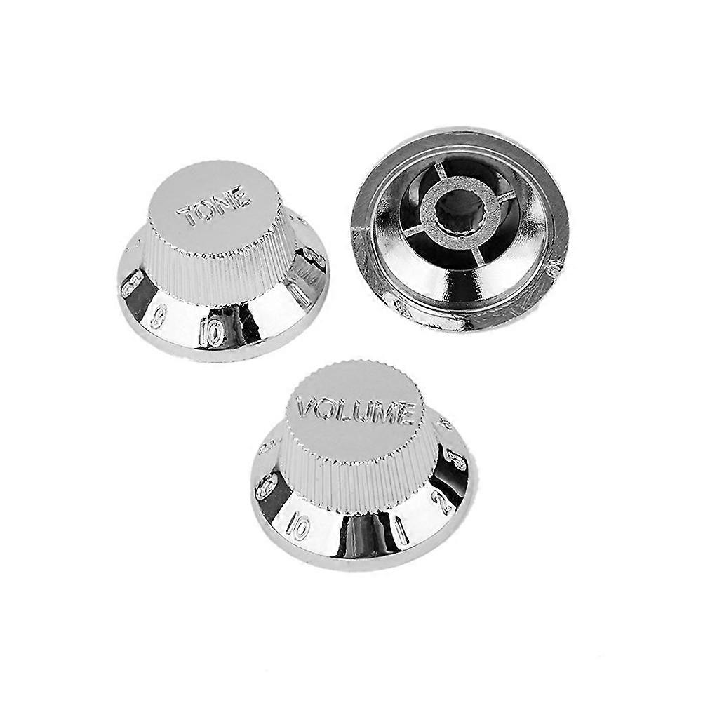 Guitar Pickup Cover And Knobs Tip Set Electric Guitar Silver Durable 7Pcs