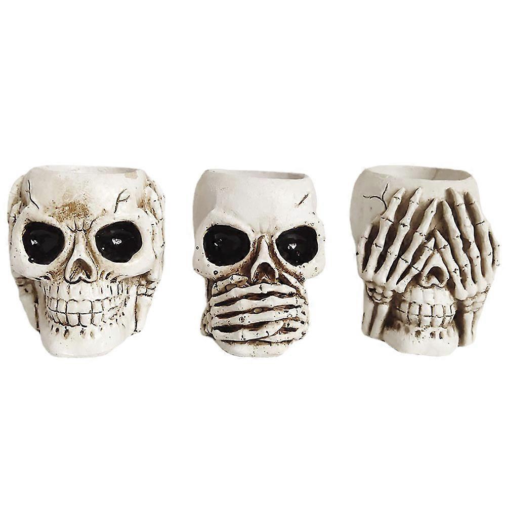 Skull Planter Pots Succulents Planter Pot Planting Tool for Homeowners Certified 6.50X8.00X8.00cm 3Pcs